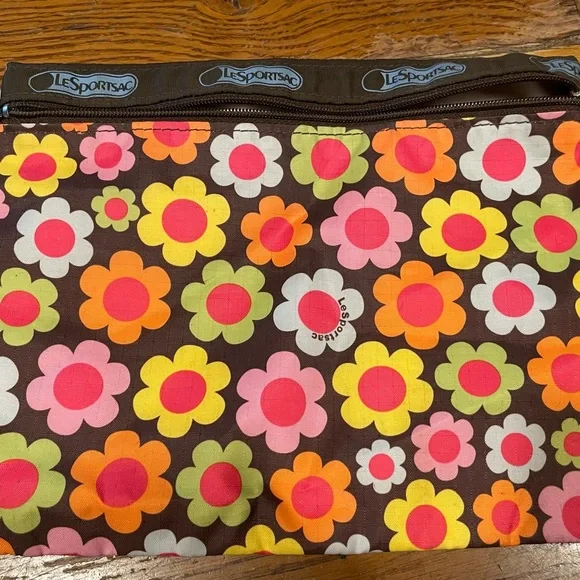 LESportSac Flower Power Satchel Crossbody/Shoulder Bag - Picture 8 of 8